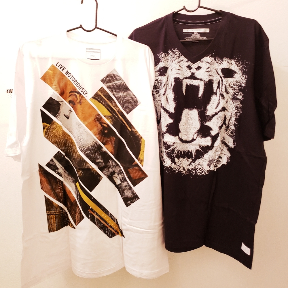 2 New Sean John B.I.G & Tiger design Shirts XXL